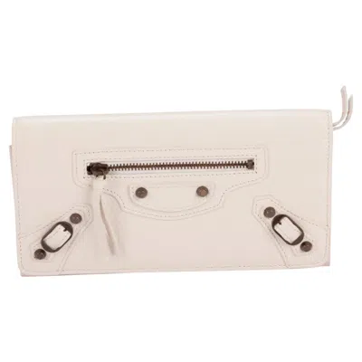 Pre-owned Balenciaga Le City White Wallet Nib