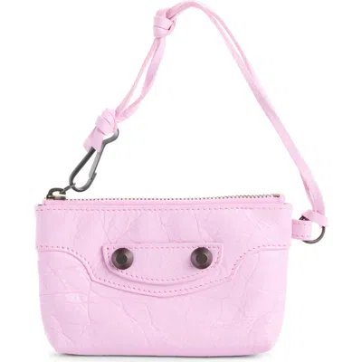 Balenciaga Le City Zip Pouch Leather Shoulder Bag In Pink