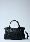 Balenciaga Le City Small Leather Handbag In Black