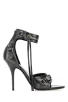Balenciaga Cagole 110mm Sandals In Steelgreysilver