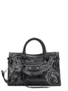 Balenciaga Le City Medium Textured-leather Tote In Gray