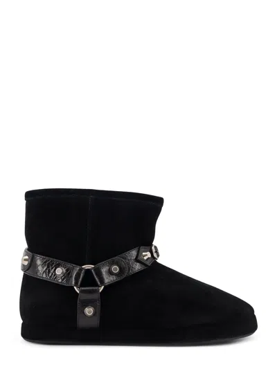 BALENCIAGA LEATHER AND WOOL ALASKA SOFT BOOTIE BOOTS