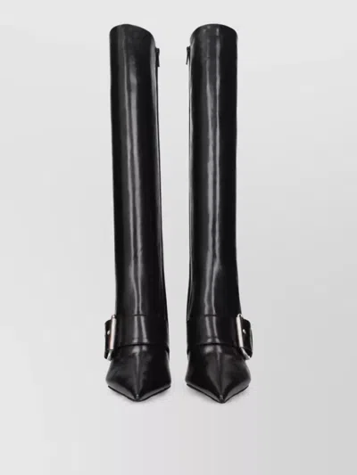 Balenciaga Leather Ankle Boots In Black