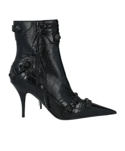 Balenciaga Leather Ankle Boots In Multi