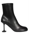Balenciaga Black Leather Lady Ankle Boots In Black