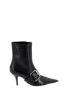 Balenciaga Leather Ankle Boots With Maxi Buckle