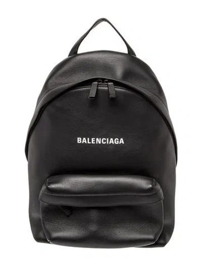 Pre-owned Balenciaga Leather Backpack In Black