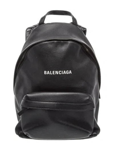 Pre-owned Balenciaga Leather Backpack In Black