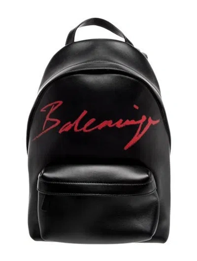 Pre-owned Balenciaga Leather Backpack In Black