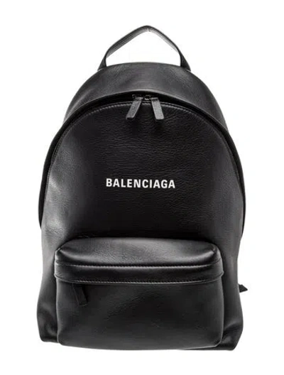 Pre-owned Balenciaga Leather Backpack In Black