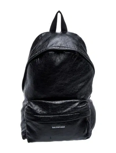 Pre-owned Balenciaga Leather Backpack In Black