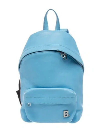 Pre-owned Balenciaga Leather Backpack In Blue