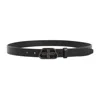 Balenciaga Logo Monogram Leather Belt In Black