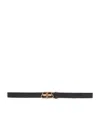 Balenciaga Leather Bb Logo Belt In Black