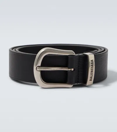 Balenciaga Leather Belt In Black