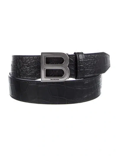 Pre-owned Balenciaga Leather Belt Kit In Black