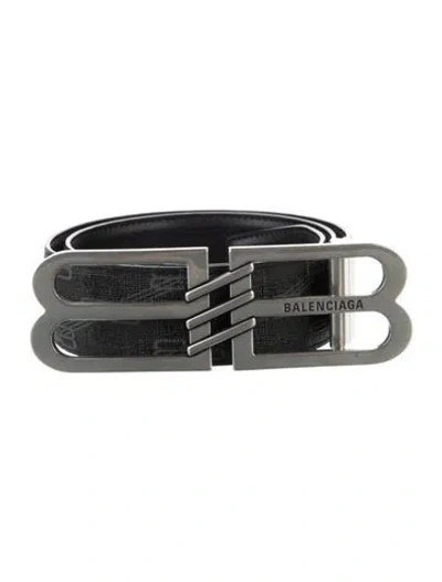 Pre-owned Balenciaga Leather Belt Kit In Gray