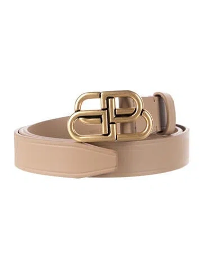 Pre-owned Balenciaga Leather Belt In Neutrals