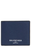 Balenciaga Leather Bifold Wallet In 4032 Midnight Blue