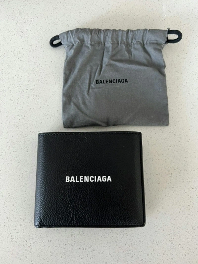 Pre-owned Balenciaga Leather Bifold Wallet In Black