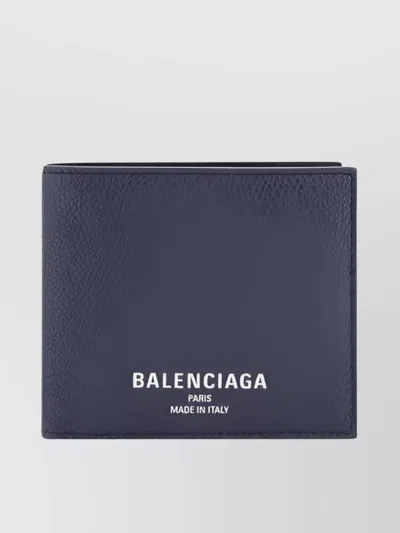 Balenciaga Leather Bifold Wallet With Contrast Design And Fold