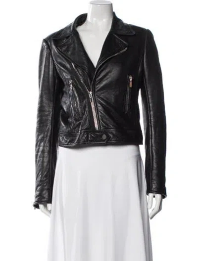 Pre-owned Balenciaga Leather Biker Jacket In Black