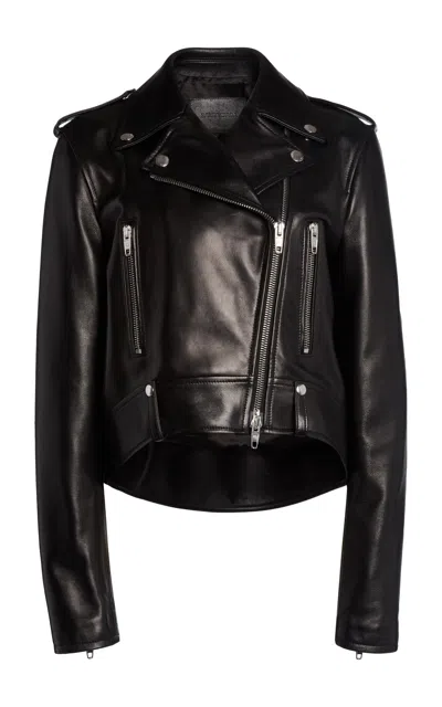 Balenciaga Biker Leather Jacket In Black