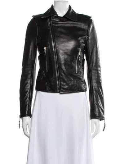 Pre-owned Balenciaga Leather Biker Jacket In Black
