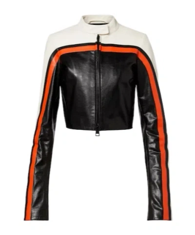 Balenciaga Leather Biker Jacket In Black