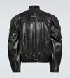 Balenciaga Leather Biker Jacket In Black