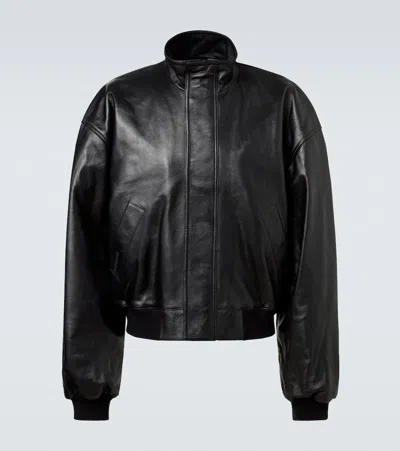 Balenciaga Leather Blouson In Black