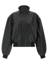 Balenciaga Leather Blouson Puffer Jackets Black In Black