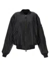 Balenciaga Black Leather Bomber Jacket