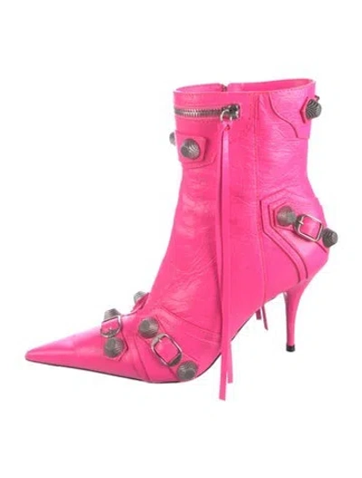 Pre-owned Balenciaga Leather Boots In Pink