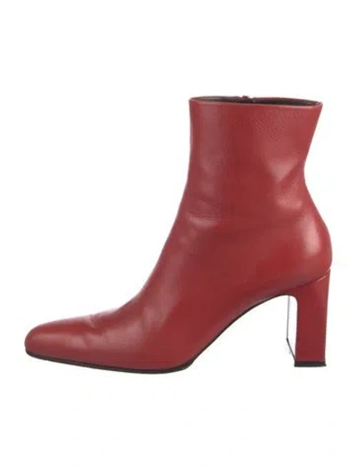 Pre-owned Balenciaga Leather Boots In Red
