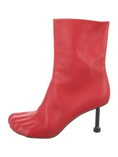 Pre-owned Balenciaga Leather Boots In Red