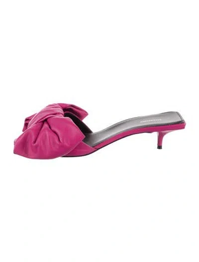 Pre-owned Balenciaga Leather Bow Accents Slides In Pink