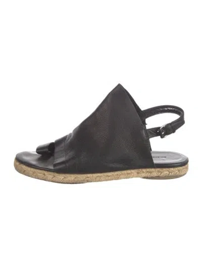 Pre-owned Balenciaga Leather Braided Accents Espadrilles In Black