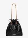 Balenciaga Women Leather Bucket Bag With Frontal Logo