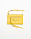 Balenciaga Leather Card Holder In Yellow