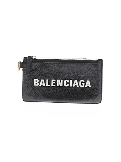 Pre-owned Balenciaga Leather Card Holder In Black