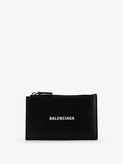 Balenciaga Leather Card Holder In Black