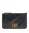 Balenciaga Leather Card Holder In Black