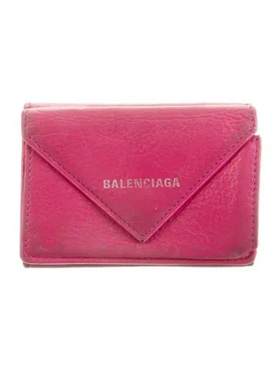 Pre-owned Balenciaga Leather Card Holder In Pink
