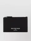 Balenciaga Leather Card Holder Textured Finish In Blue