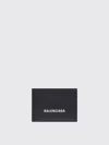 Balenciaga Logo-print Grained Leather Card Holder Accessories In Black