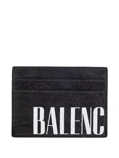 Balenciaga Editor Leather Coin Purse In Black