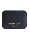 Balenciaga Cash 2.0 Leather Card Holder In Black