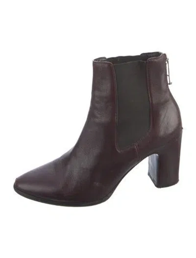 Pre-owned Balenciaga Leather Chelsea Boots In Burgundy