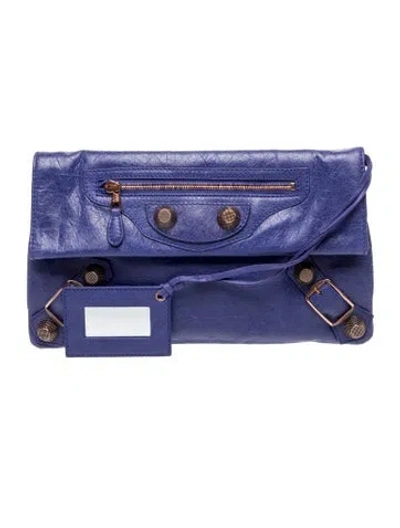 Pre-owned Balenciaga Leather City Clip Clutch Bag In Multi